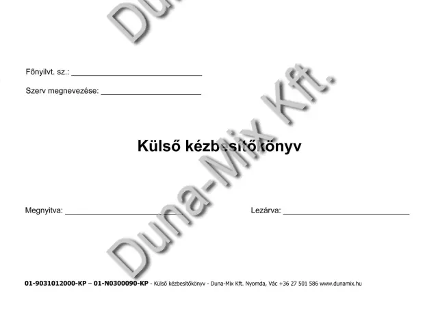Külső kézbesítő könyv